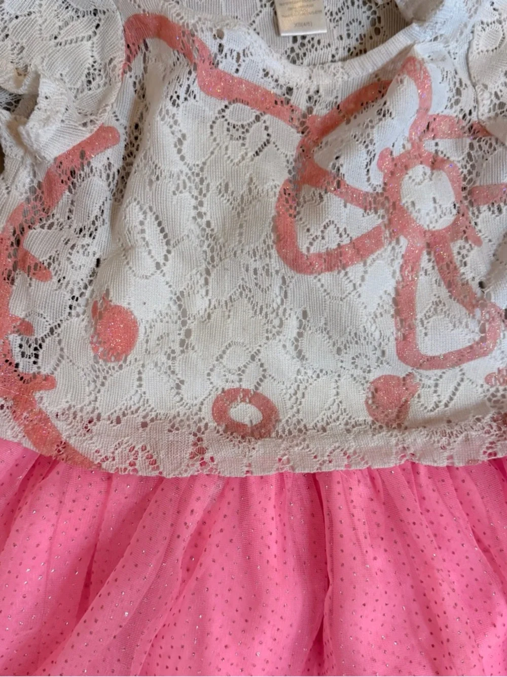 Hello Kitty Girls White Lace & Pink Tutu Dress - Size XS (4/5) - Picture 2 of 6